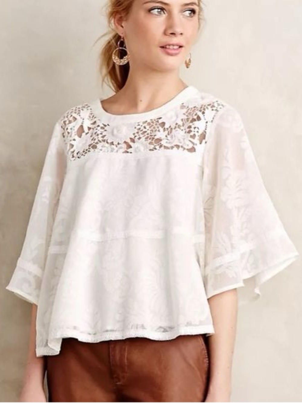 Anthropologie x Vanessa Virginia Crochet Lace Blouse